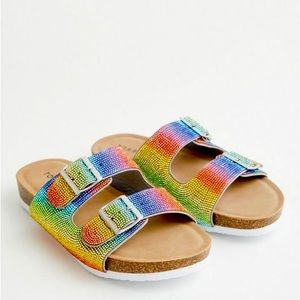 Torrid Celebrate Love Rainbow Embellished Slip-On Sandal